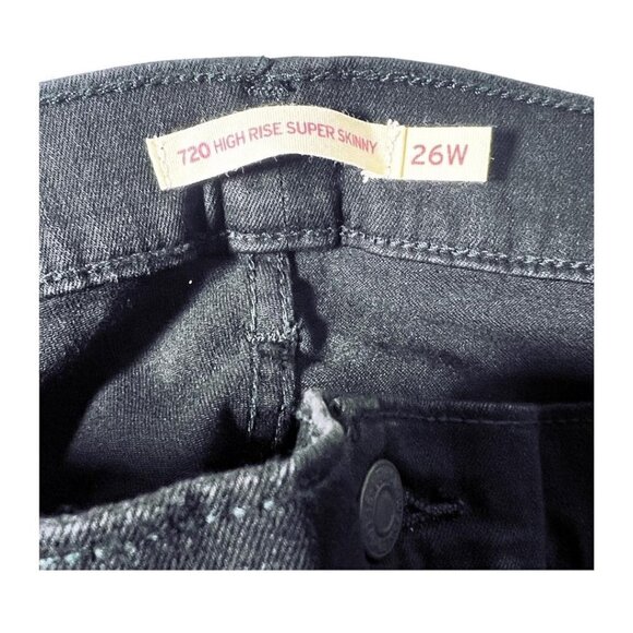 Levi's 720 Womens Black High Rise Super Skinny Jeans Plus Sz 26W New - Picture 6 of 9